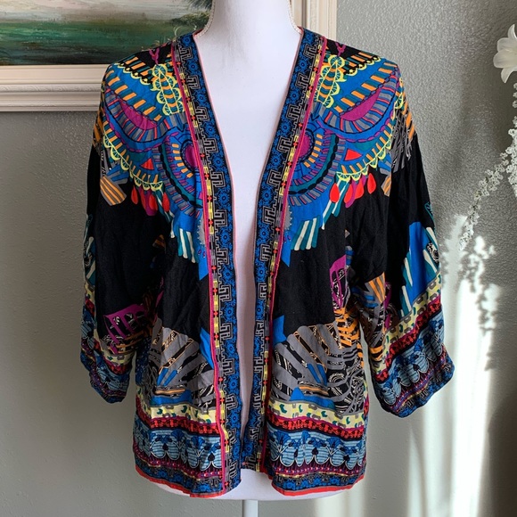 Flying Tomato Boho Short Kimono Top Size Medium - Picture 16 of 17